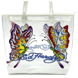 Ed Hardy Clear Butterfly Tote Bag NWT (New with Tags)